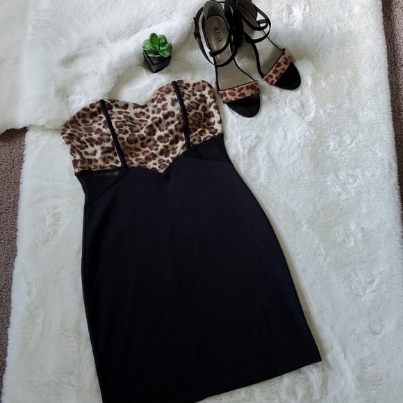 Toska Dresses & Skirts - LEOPARD PRINT STRAPLESS DRESS BY TOSKA